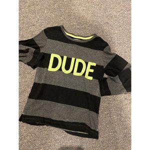 Peek Striped Long Sleeve Black/ Grey Dude Knit Shirt EUC 6-7